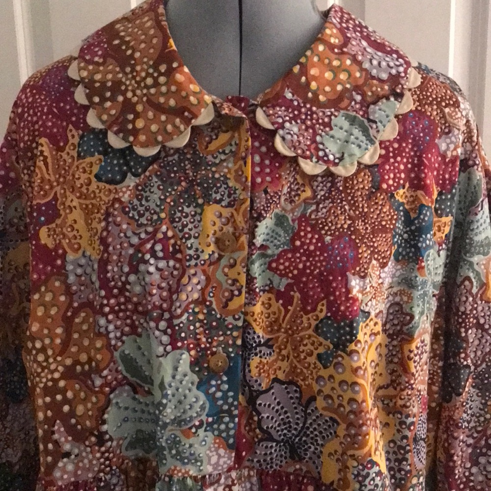 New Kika Vargas for Target Floral Print Mini Dress Long Sleeves 1X Plus - Picture 3 of 17